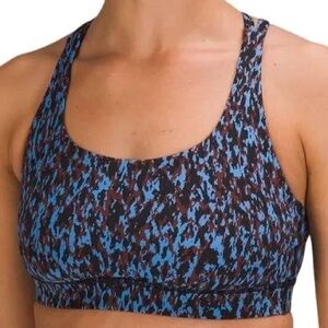 Lululemon Energy Bra *Medium Support Size 4 Leopard Camo Blue Nile Multi‎